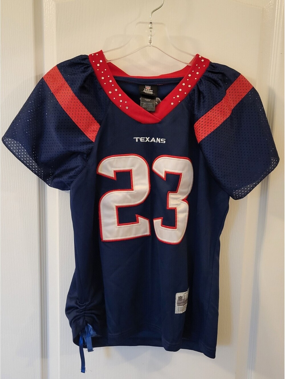 Reebok Houston Texans Arian Foster #23 Women Sz S Jersey NFL Football Rinestone